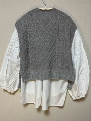 huitieme nid 니트 베스트 블라우스 세트 택 포함 새상품