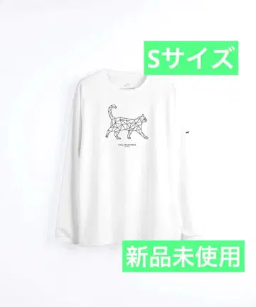 프린트 긴팔 티셔츠 (지오메트릭/고양이) S 사이즈