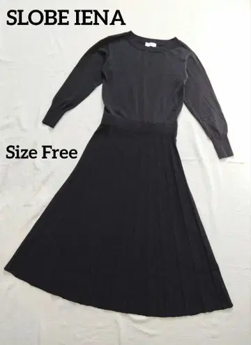 [SLOBE IENA] 플리츠 니트 원피스 그레이 프리