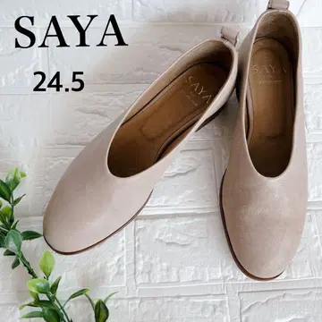 SAYA 플랫슈즈 24.5 샌드베이지 슬립온 [미사용품]