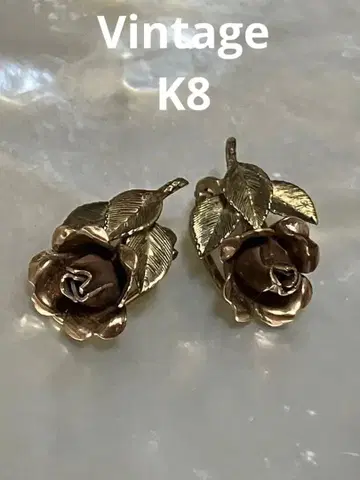 K8 골드 로즈 귀찌 빈티지