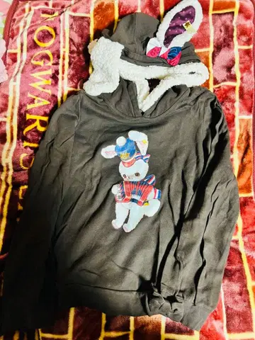 [ 새상품급 ] 레어 Angelic Pretty 토끼 귀 후드티