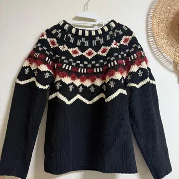 ROSEBUD 노르딕 무늬 긴팔 니트 스웨터