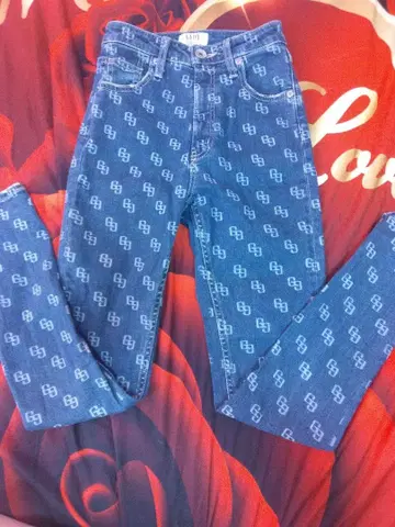 GYDA 로고 프린트 하이웨스트 데님