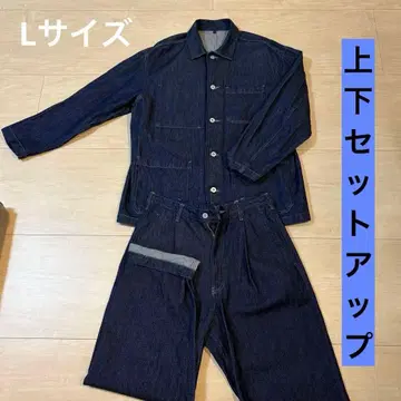 무인양품 카폭 혼방 데님 커버올 워크 팬츠 셋업