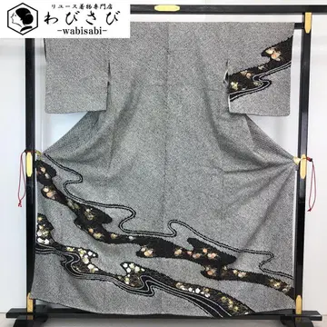 호몬기 총시보리 유수에 금채 꽃 무늬 블랙 컬러 가드 가공 K-4401