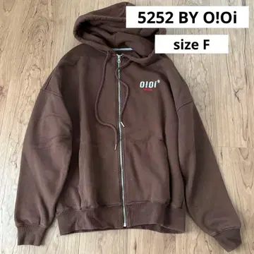5252 BY OiOi 후드티 베이직 로고 후드 집업 남녀 공용