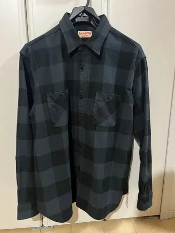 [ 미사용 ] 슈가케인 플란넬 셔츠 블랙 XL