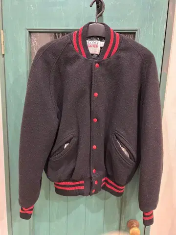 DeLONG 블랙/레드 바시티 자켓 USA제