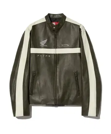 레어 HONDA PHYRIS 가죽 자켓 올리브 그린