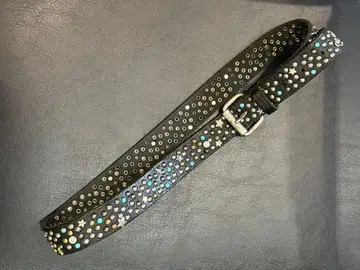 콜 빈티지 스터드 장식 블랙 벨트