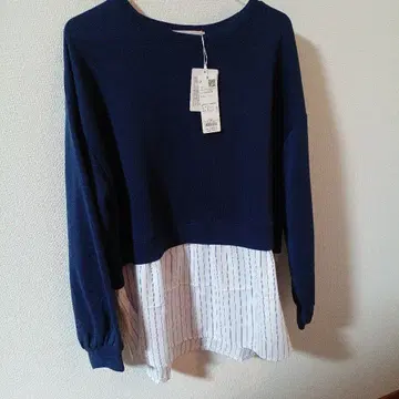 ikka 네이비 레이어드 스타일 상의