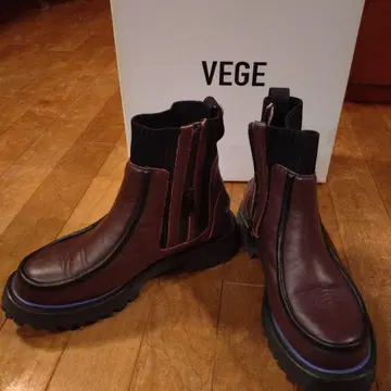 VEGE 브라운 (약간 보르도 색상 포함) 사이드 고어 부츠