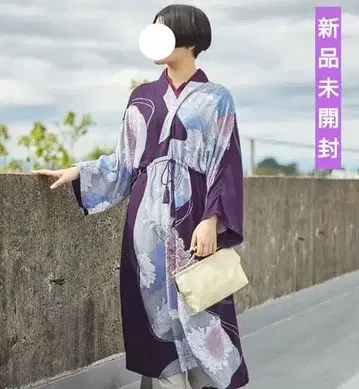 꽃무늬 원피스 단의 모던 FUJI 보라색 소매 가을/겨울 꽃무늬