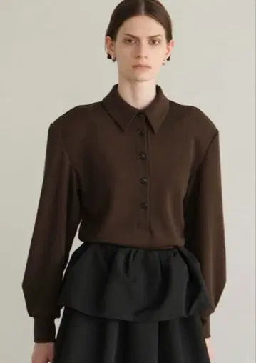 CLANE 클라네 POWER SHOULDER POLO TOPS