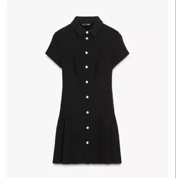 ZARA 플리츠 텍스처 원단 원피스