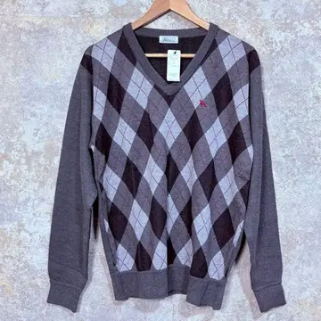 Ken COLLECTION 아가일 니트 스웨터 L 그레이 남성용