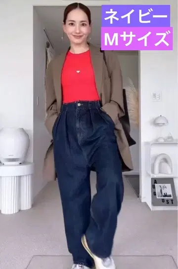 츠지모토 마이 씨 데님 팬츠 네이비 M 사이즈