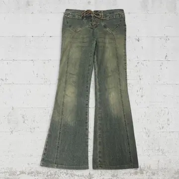 y2k 레이스업 플레어 데님