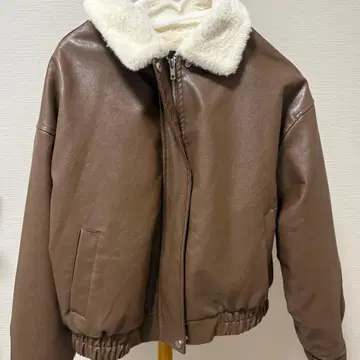 Blackup 브라운 보아 옷깃 집업 자켓