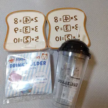 도라에몽 드링크 홀더 암기빵 플레이트 세트