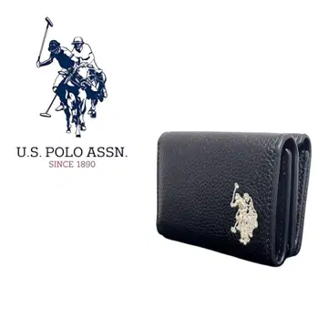 U.S. POLO ASSN 3단 폴더형 지갑 블랙