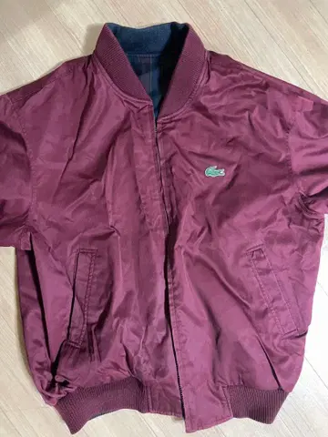 Lacoste 리버서블 버건디 스트라이프 블루종