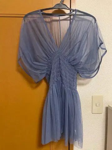 MARTE 개더 튤 상의