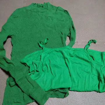 Apuweiser-riche 하이넥 시어 니트 그린