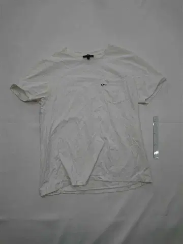 A.P.C. 로고 자수 코튼 T셔츠 화이트 계열 S 사이즈