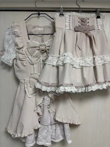 리즈리사 LIZLISA 프론트 카슈쿨 BIG 리본 셋업 핑크