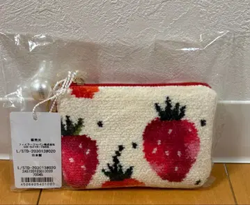 [택 포함 새상품] 스트로베리 도트 키 & 카드 파우치 페이러