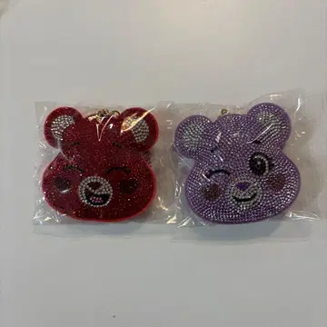 케어베어 키링 빨간색 보라색 세트