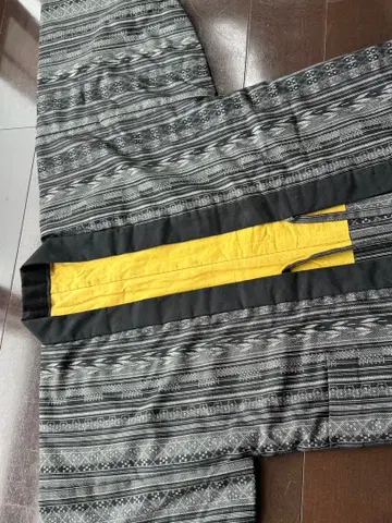 블랙 화이트 기하학 패턴 겉옷 반텐