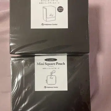 천연 가죽 미니 스퀘어 파우치 플립 데크 케이스 블래키 세트 포켓몬