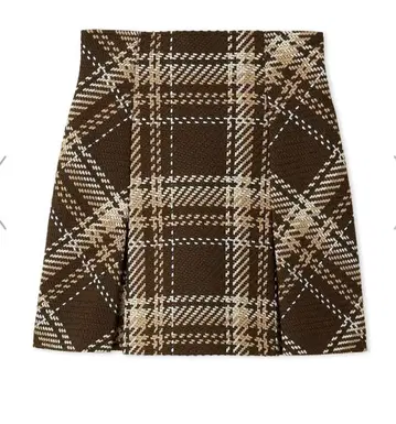 스나이델 로빙 체크 스커트 브라운 택 포함