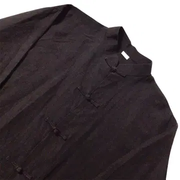 US 구제 의류 스탠드 카라 차이나 셔츠 실크 블랙 XL 빅 실루엣