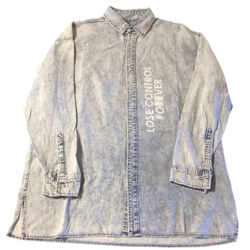 A'GEM9 스톤 워시 데님 셔츠 Y2K 그런지 프리