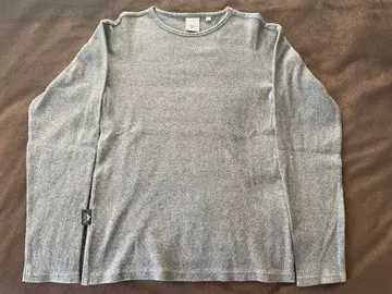 AVIREX USA 차콜 그레이 긴팔 T셔츠 크루넥