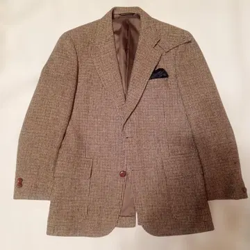 뉴요커 트위드 자켓 브라운 계열 체크