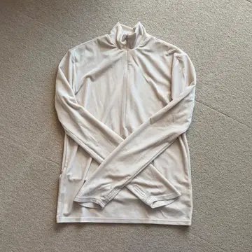 ENOF 벨로아 하프 지퍼 풀오버 화이트