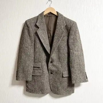 미사용 새상품 해리스 트위드 테일러드 자켓 브라운