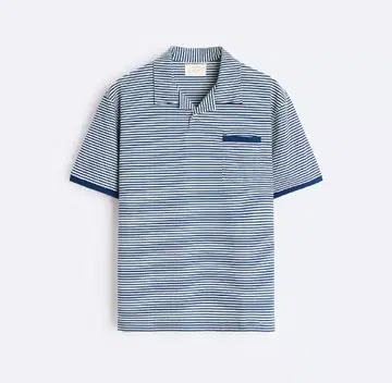 피케 셔츠 보더 파랑 화이트 블루 ZARA origins 자라 오리진스