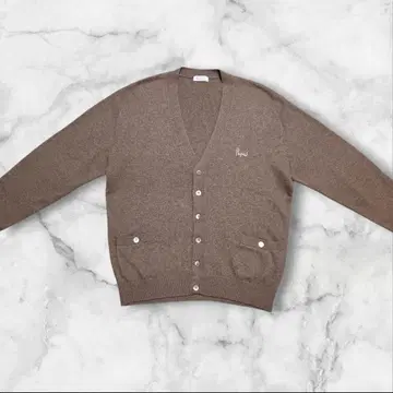 새상품급 Papas 캐시미어 혼방 실크 혼방 가디건 브라운 M 사이즈