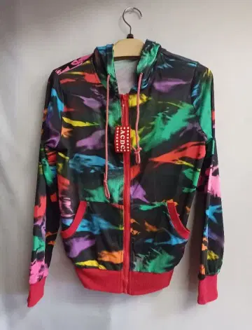 ACDCRAG 오로라 후드티 블랙X빨간색 FREE