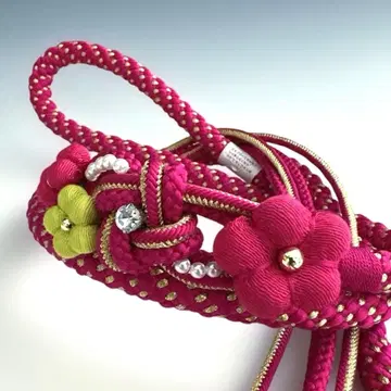 미사용 새상품!! 귀여움!! 큰 부품 포함 후리소데용 허리띠 마젠타