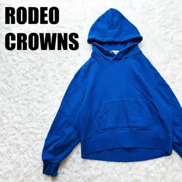 숏 기장 풀오버 후드티 F 블루 로데오 크라운 [ 493 ]