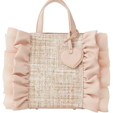 DIANA 트위드 하트 프릴 2way 숄더백