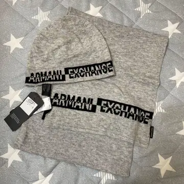 아르마니 익스체인지 니트 모자 머플러