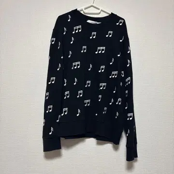 음표 패턴 블랙 긴팔 트레이닝복